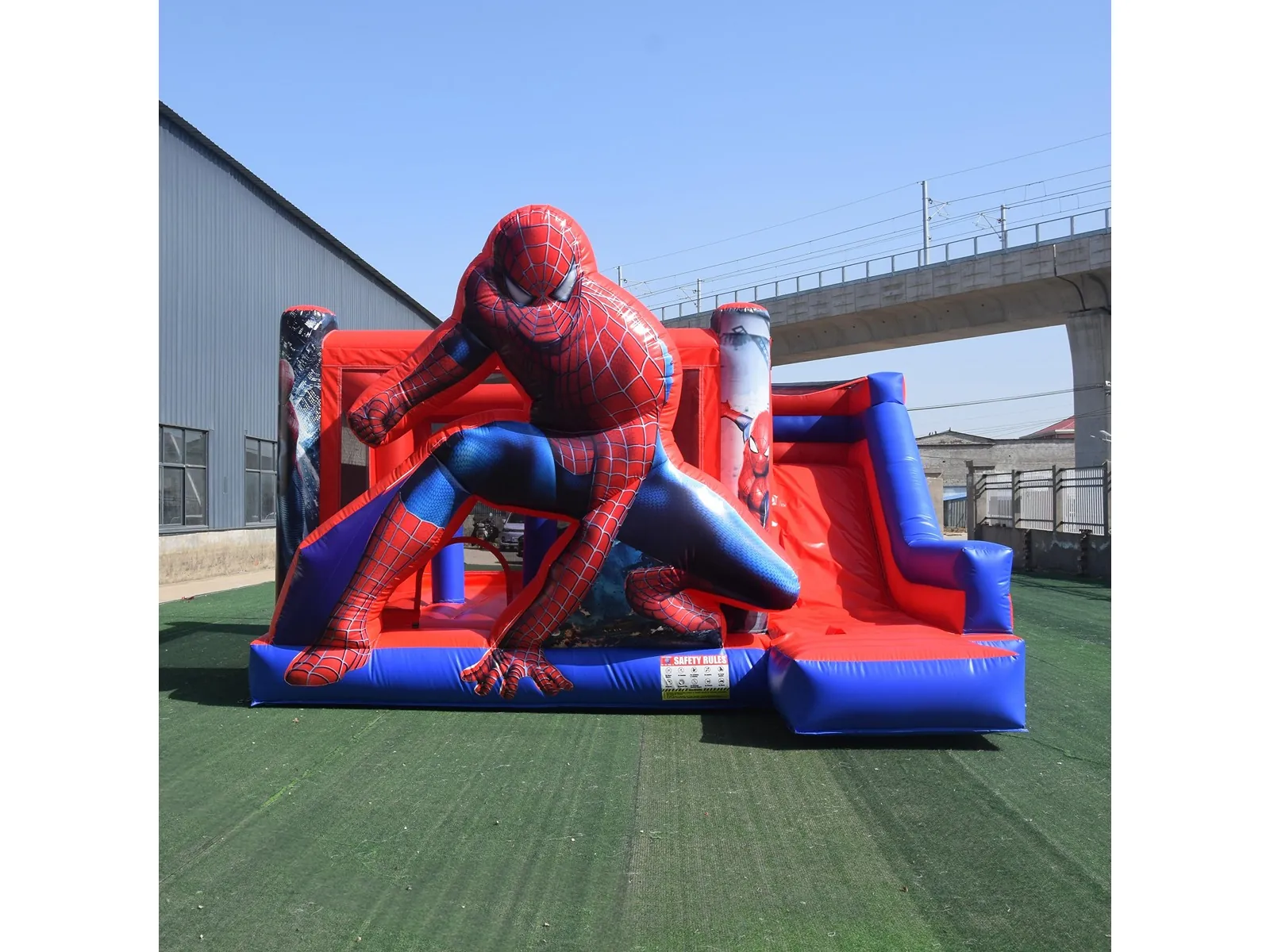 Springkussen Spiderman met glijbaan - Afbeelding 6